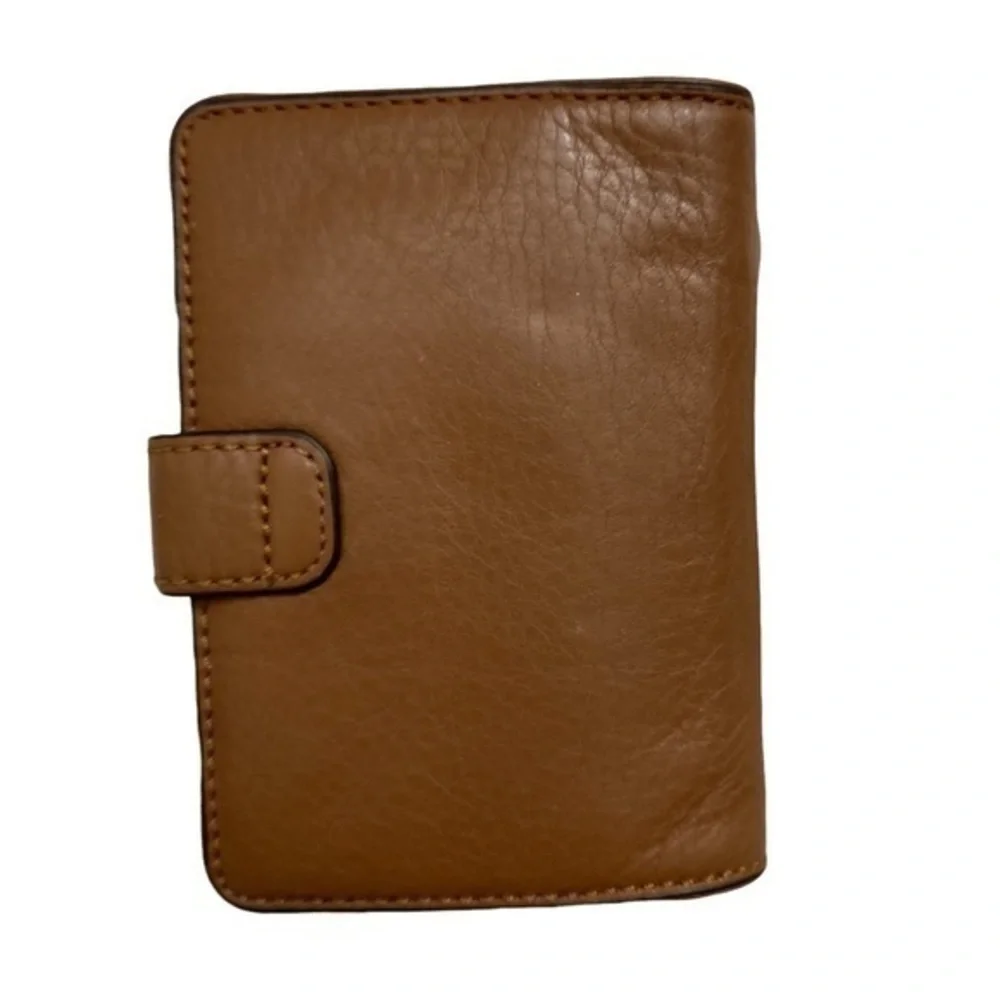 Michael Kors light brown leather side opening wallet